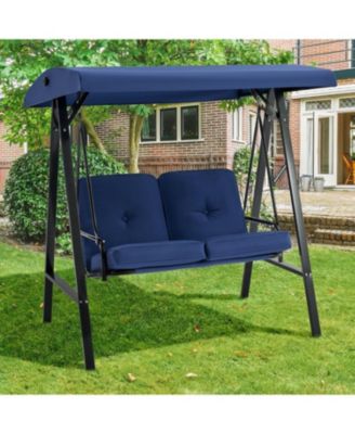 2-Seat Porch Swings with Adjustable Canopy