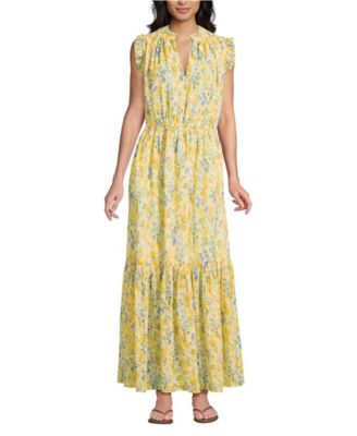 Women's Chiffon Maxi Dress with Ruffle Detail