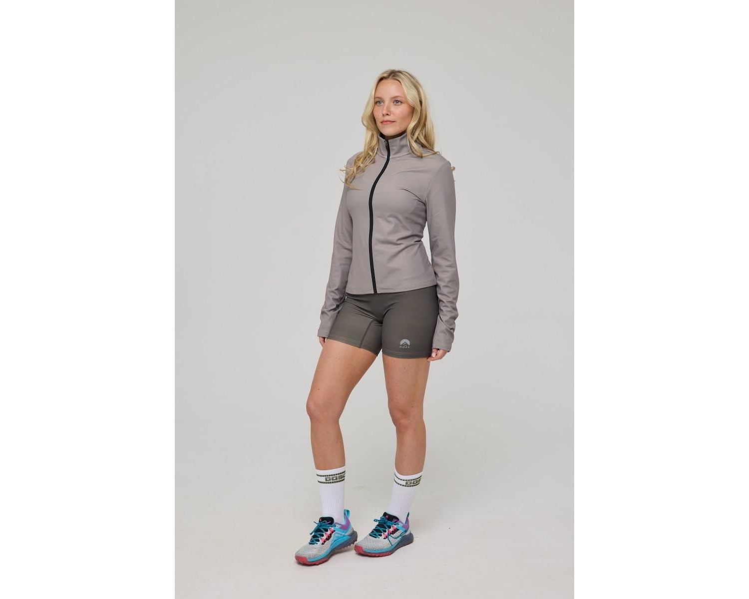 Infinite Cropped Zipped Jacket - Khaki