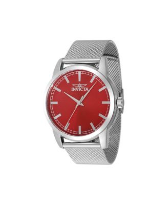 Men's 48509 Celestial Quartz 3 Hand Red Dial Watch