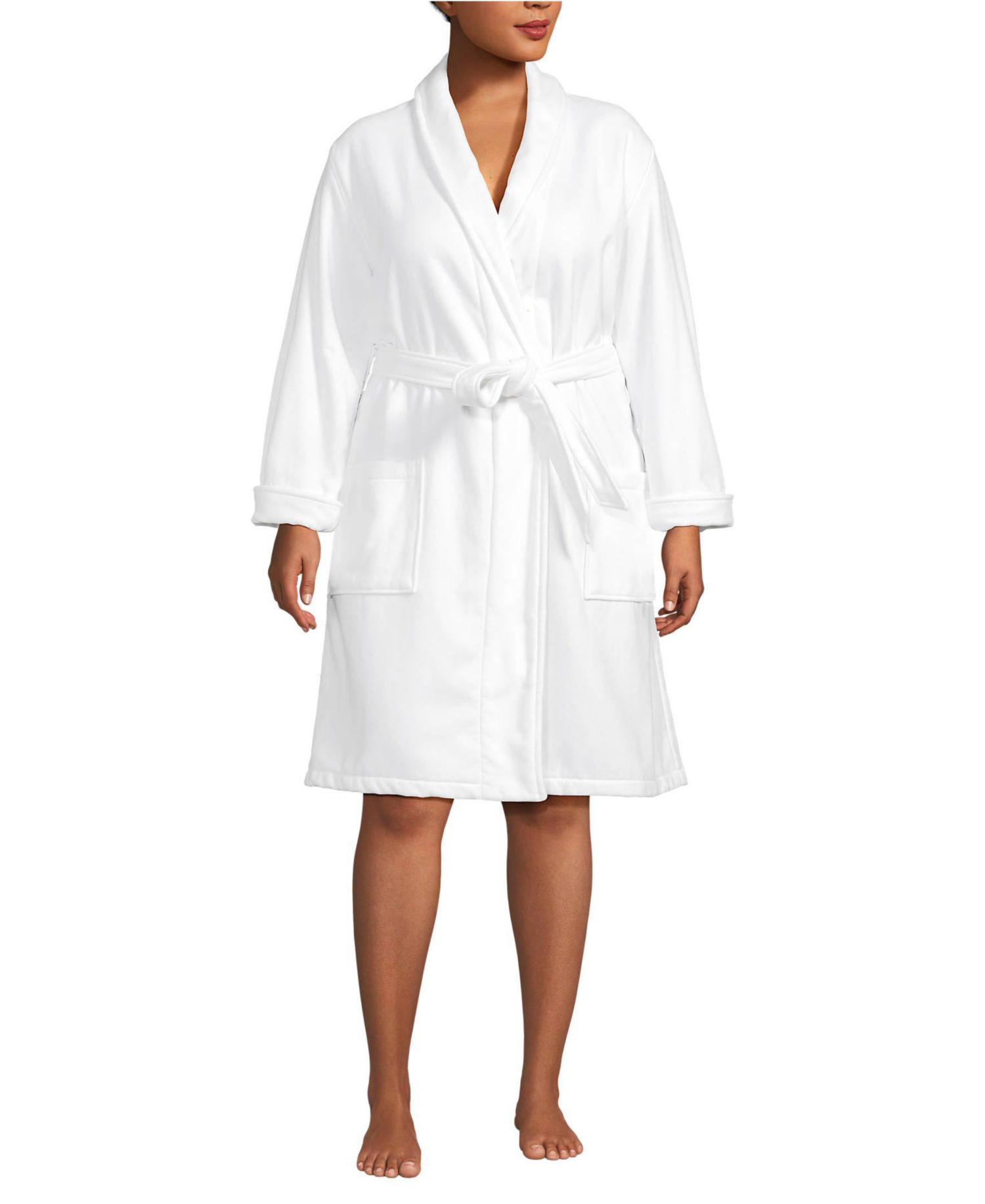 Women's Plus Size Cotton Terry Knee Length Spa Bath Robe