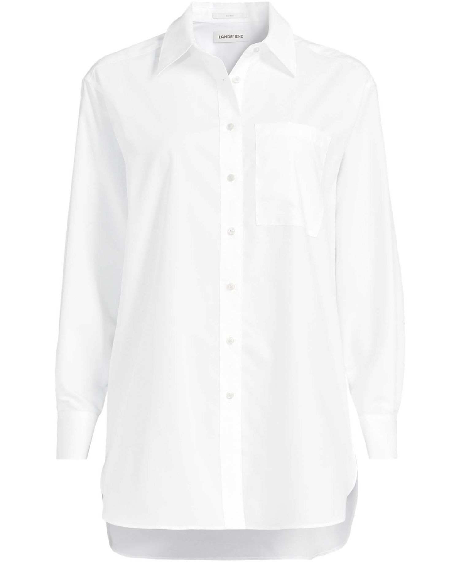 Plus Size Oversized No Iron Tunic with Statement Collar Shirt