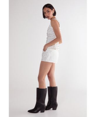 Women's Studded Denim Shorts