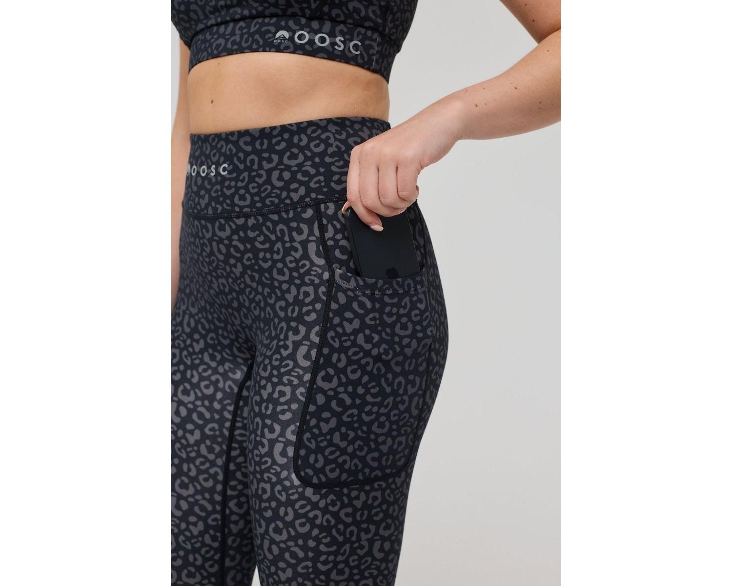 Women's Infinite High Waisted Leggings - Black Leopard