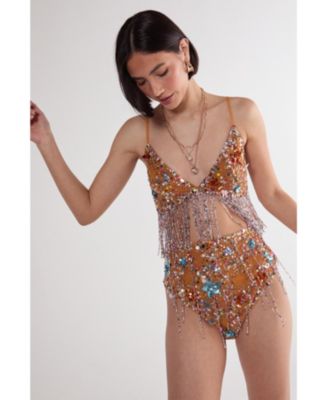 Women's Star Embellished Tassel Booty Shorts