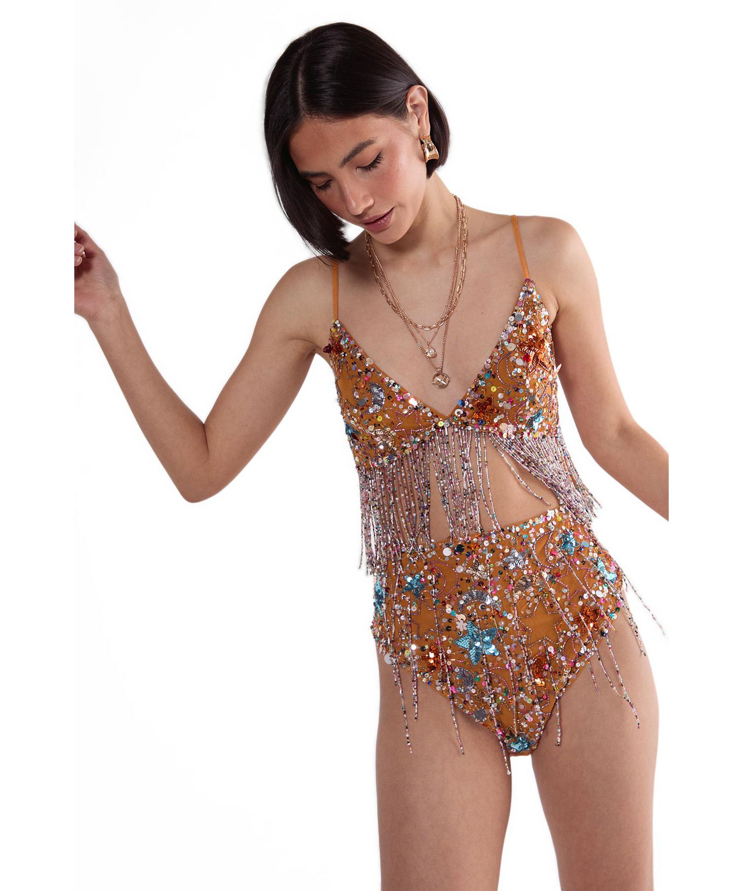 Women's Star Embellished Tassel Booty Shorts