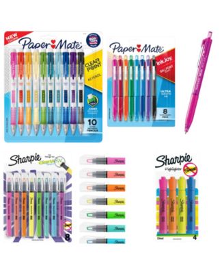 Back to School Writing & Highlighting Set – Elmer s Glue, Pens, Pencils & Erasers, Sharpie Highlighters, EXPO Markers (40+ pcs)