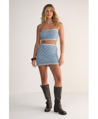 Women's Droplet Embellished Crop Top