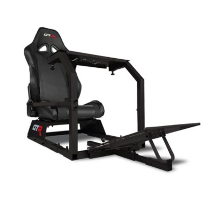 GTA Adjustable Racing Cockpit with Seat and Mounts - Foldable Steel Frame, Compatible with Logitech, Fanatec, Thrustmaster and MOZA