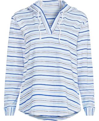 Women's Long Sleeve Slub Hooded Popover