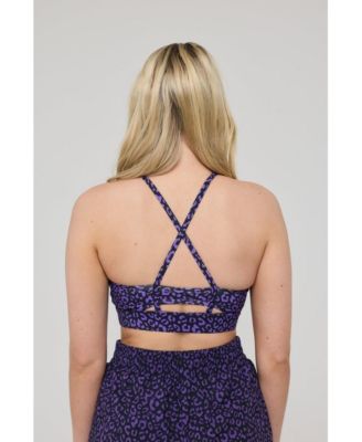 Women's Medium Support Infinite Sports Bra - Purple Leopard