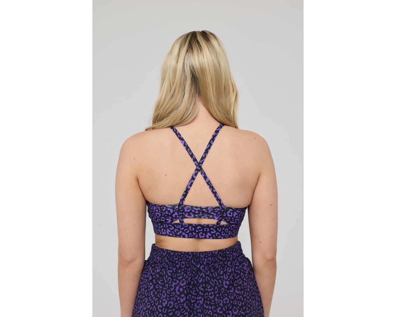 Women's Medium Support Infinite Sports Bra - Purple Leopard