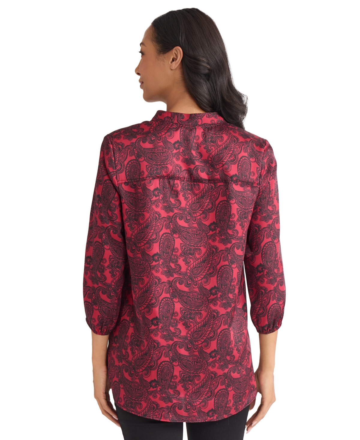 Jones New York Paisley Print Tunic In Burgundy