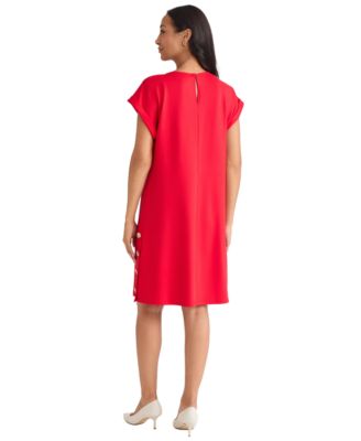 Women's Side Button Swing Dress