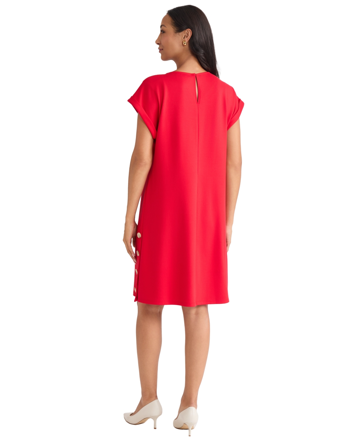Jones New York Side Button Swing Dress