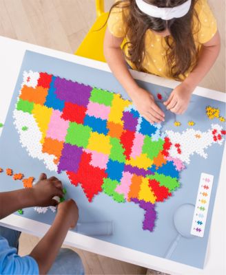 Puzzle By Number Map of the United States Building Toy Set, 1400 Pieces