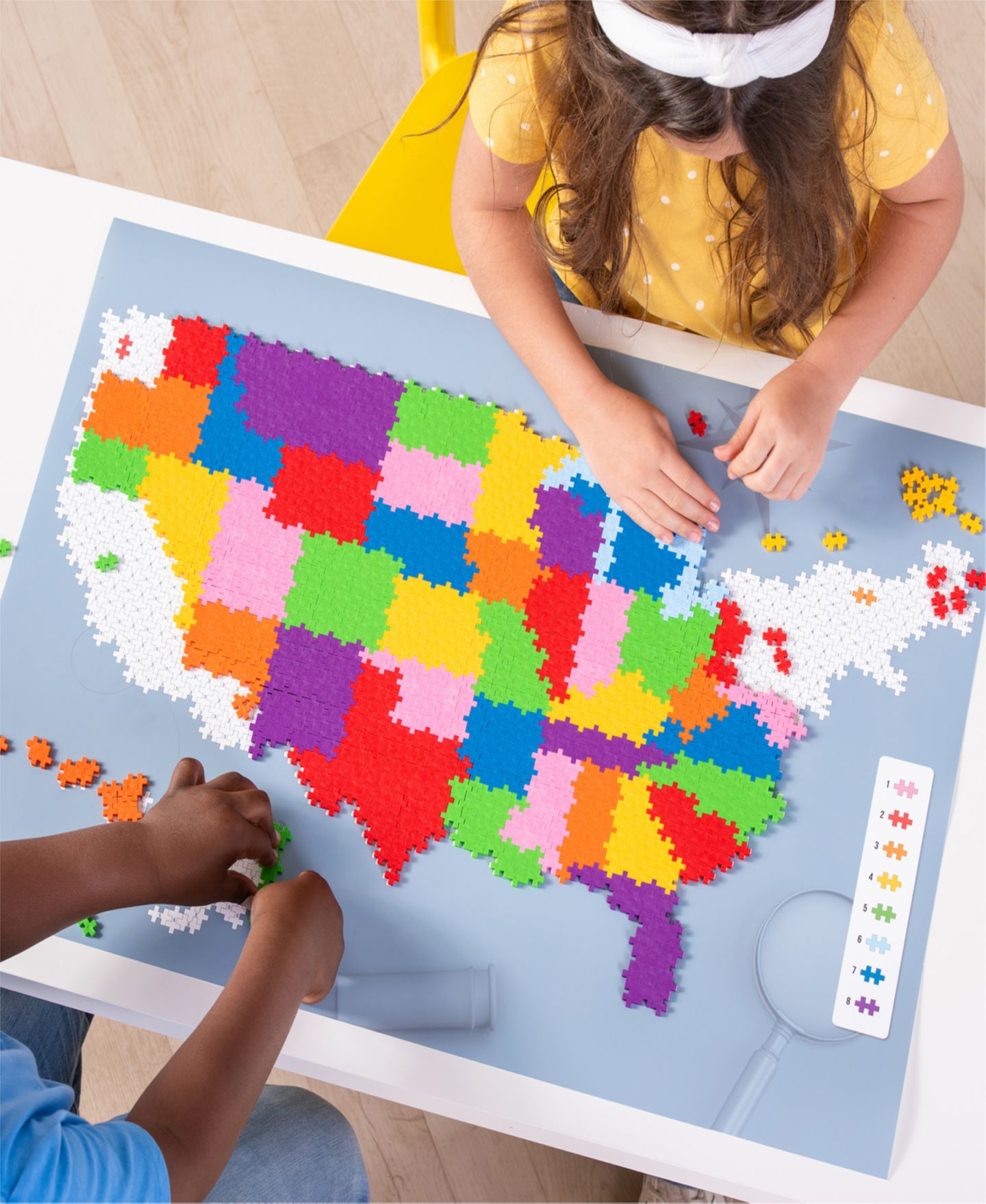 Детский конструктор Plus-Plus Map of the United States Puzzle by Number 1400-Piece Building Set, Ages 5+ — фото 2