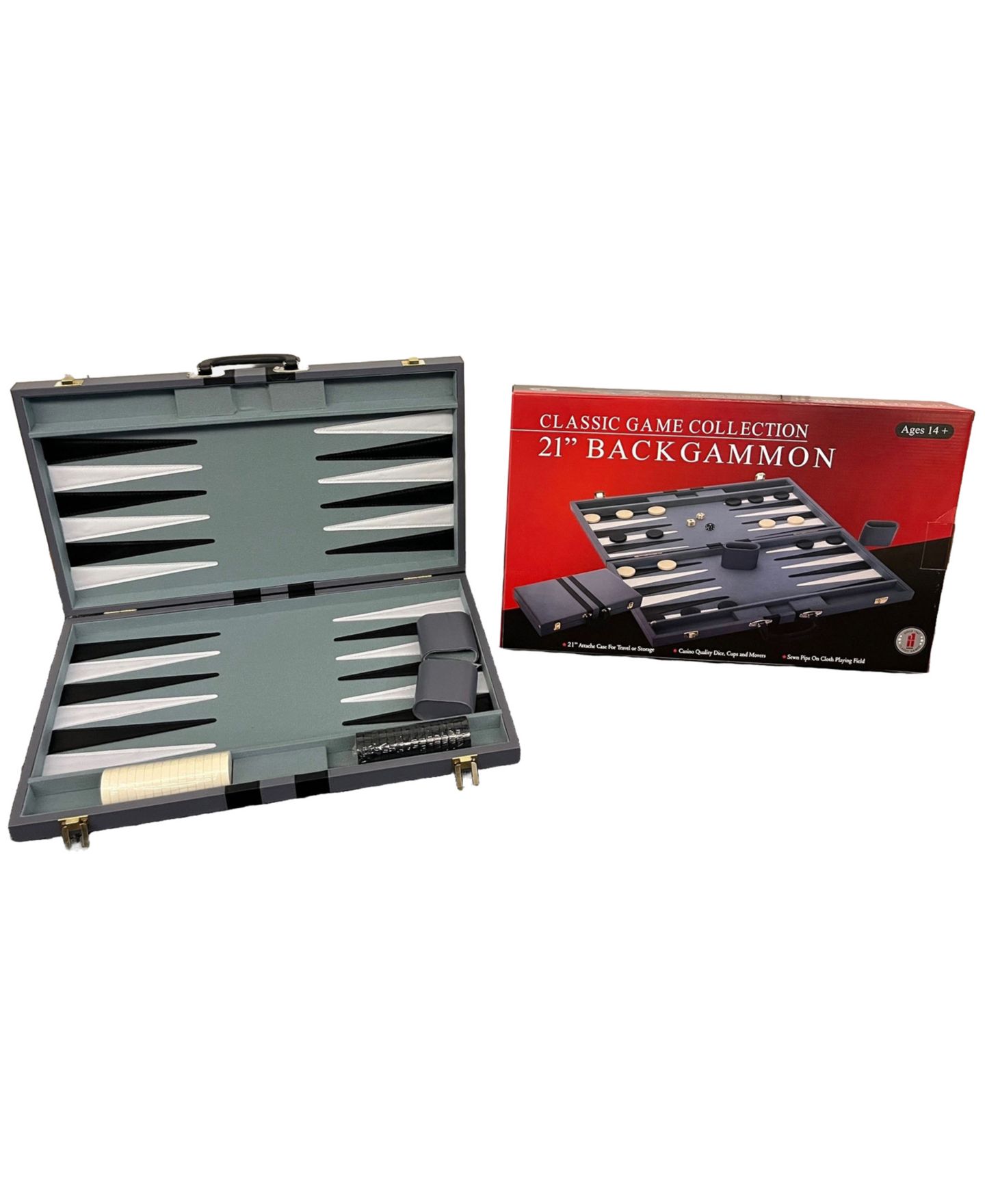 Детские игрушки John N. Hansen Co. Foldable Classic Game Collection Strategy Backgammon Set, Ages 14+ — фото 4