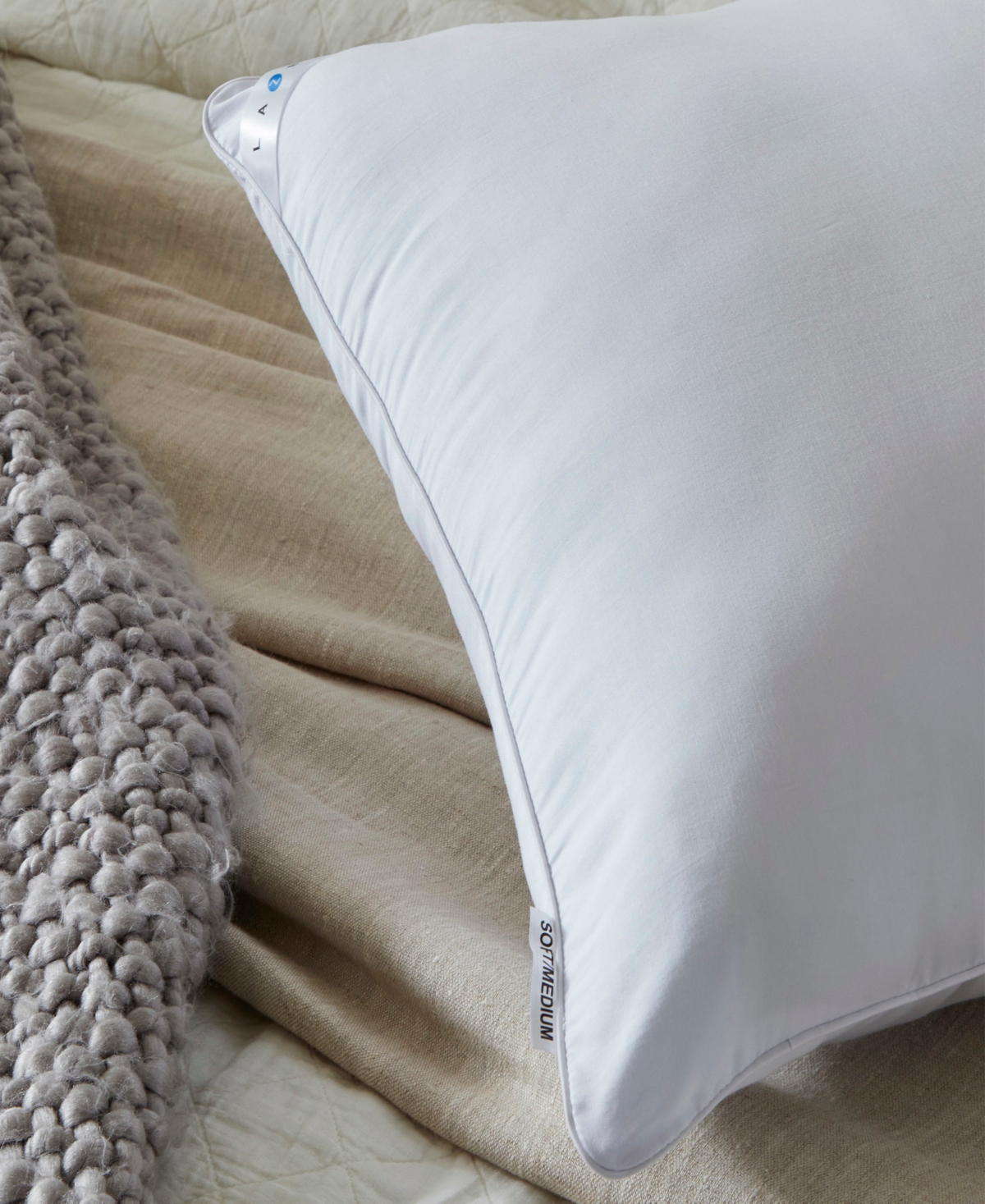 La-z-boy Soft Medium Density Fiber Pillow, Standard/queen In White