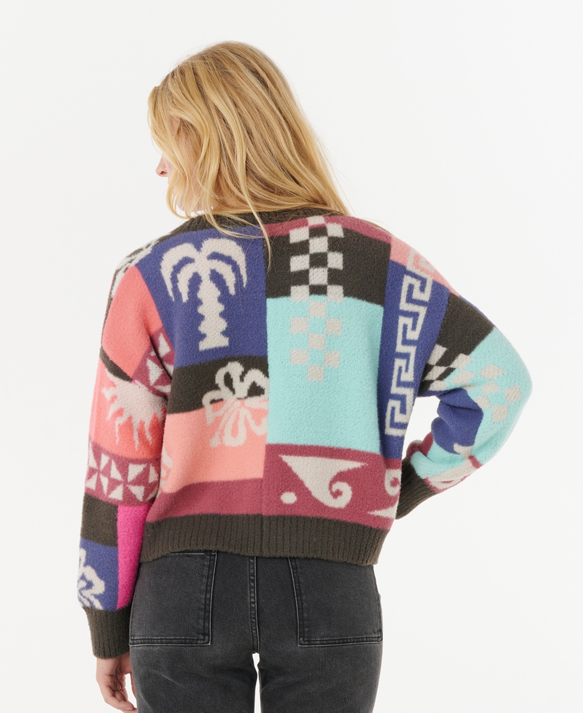 Rip Curl Women's Keepsakes Jacquard Long Sleeve Cardigan Sweater