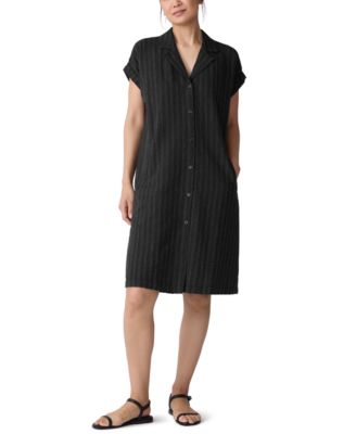 Women's Striped Notched-Collar Shirtdress