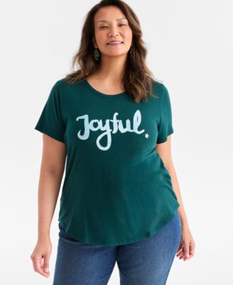 Style & Co - Plus Size Peace On Earth Graphic T-Shirt