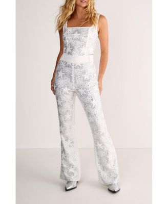 Women's Star Diamante Tailored Flare Trousers