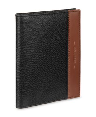 Men's RFID Two-Tone Pebbled Magnetic Passport Wallet