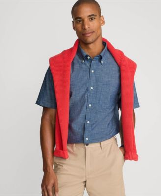 Big & Tall Short Sleeve Button Down Chambray Shirt