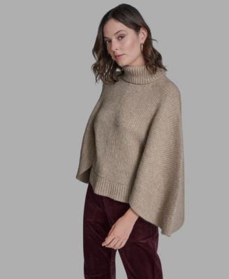 Women's Oversized Turtleneck Sweater Poncho