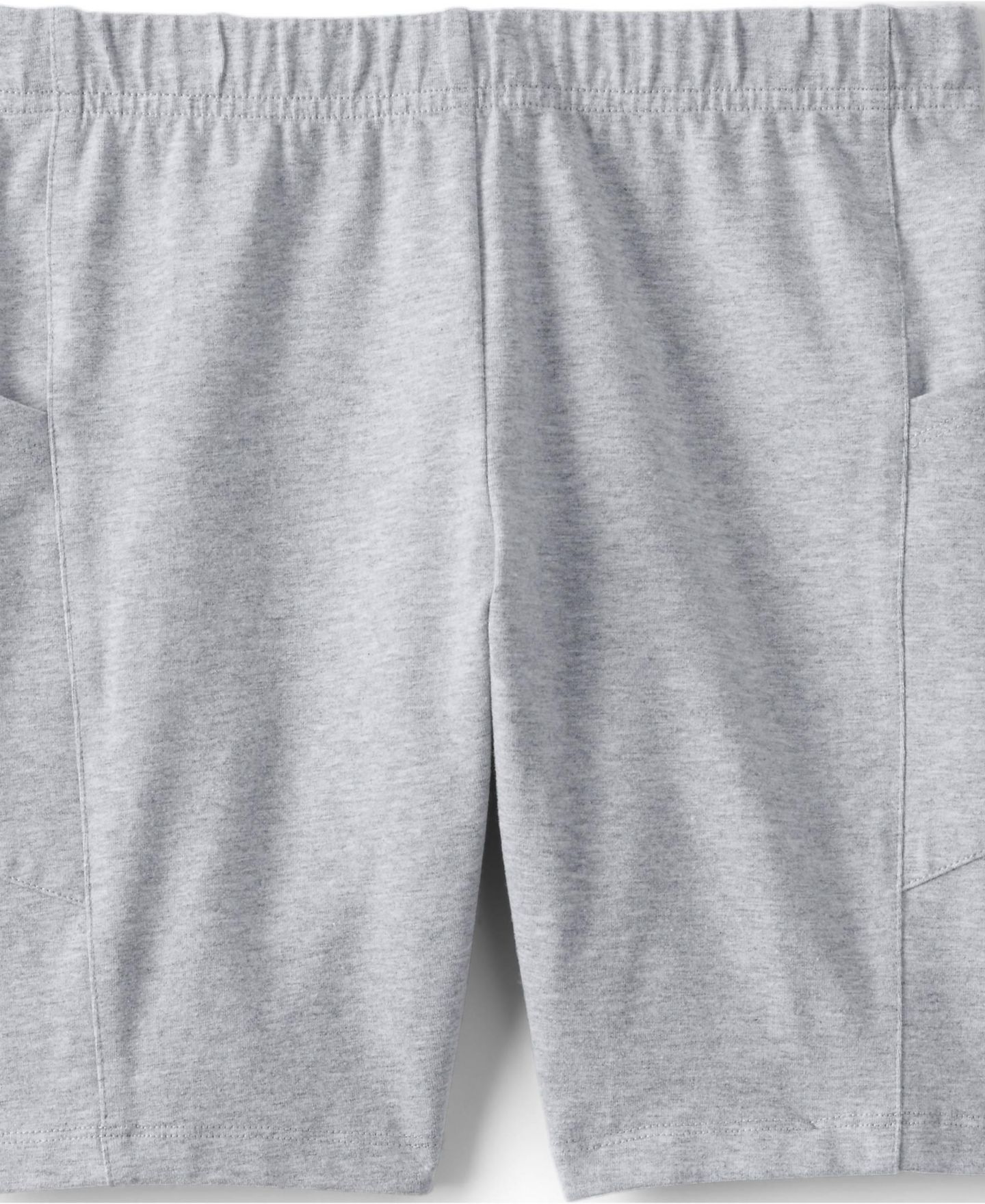 Шорты Lands' End Tough Cotton Bike with Pockets для девочек, цвет: Серый меланжевый — фото 4