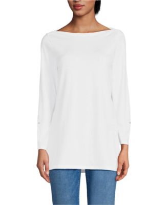 Women's Supima Cotton Adjustable 3/4 Sleeve Boatneck Tunic