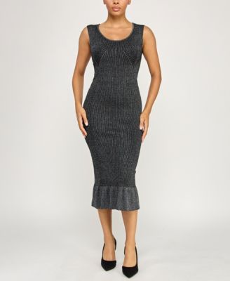 Juniors' 2-Piece Jacket and Midi Sweater Dress