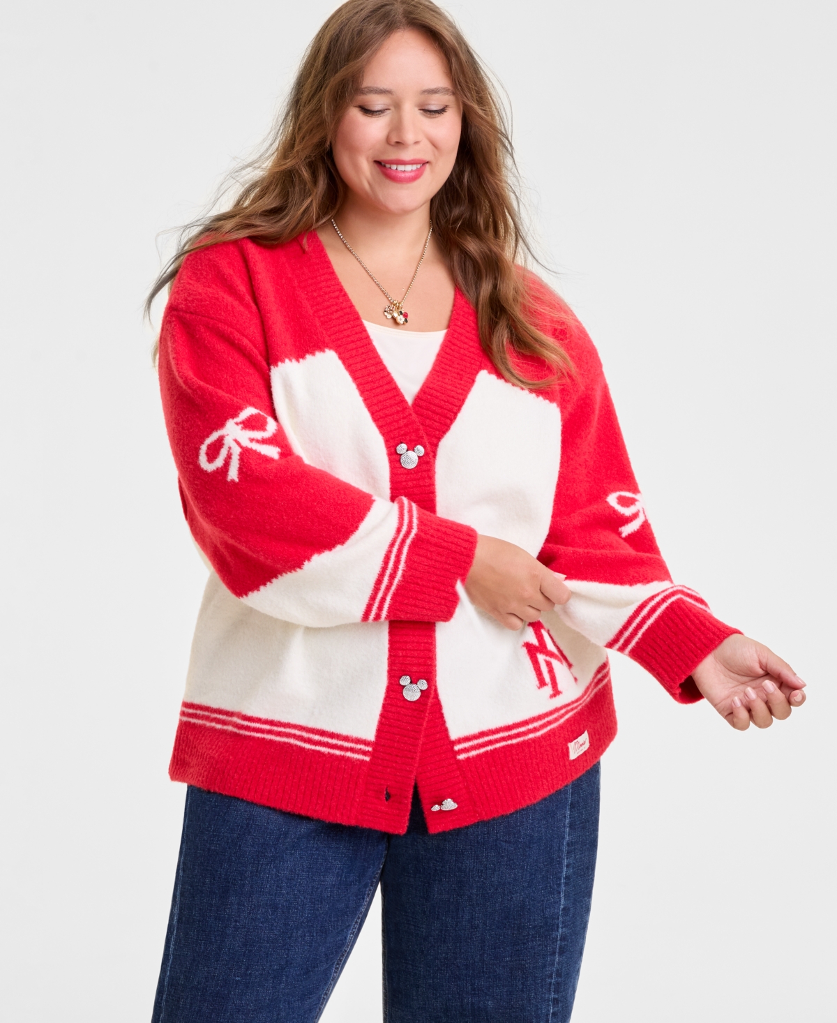 Disney | Macy's Plus Minnie Mouse Cozy Cardigan Embellished with Crystals by Swarovski, Exclusive