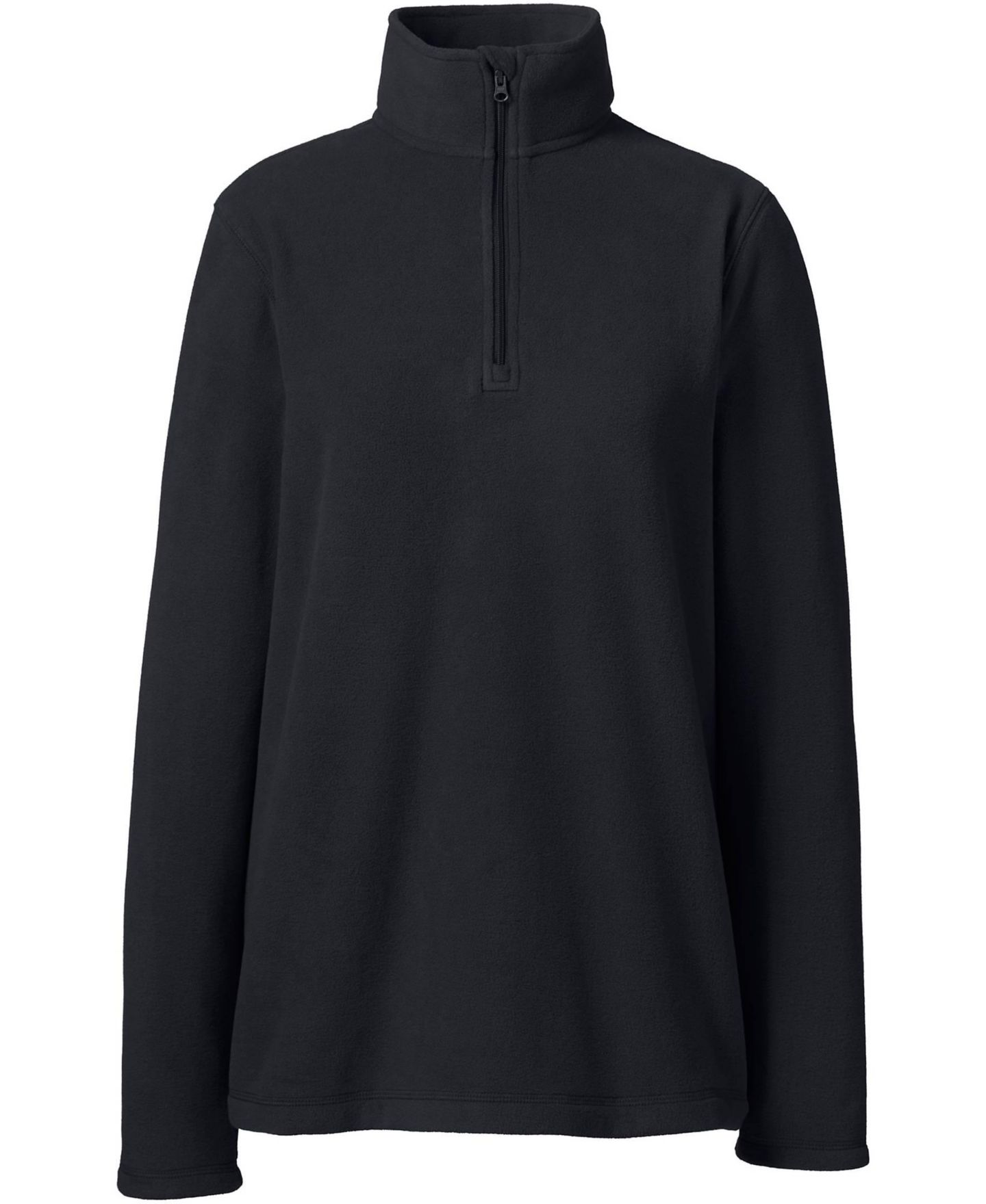 Женский свитер Lands' End Lightweight Fleece Quarter Zip Pullover, цвет: Чёрный — фото 4