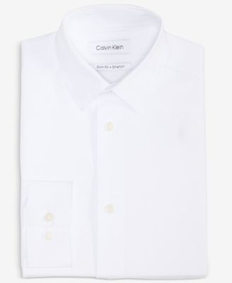 Big Boys Slim Fit Solid Stretch Poplin Dress Shirt 