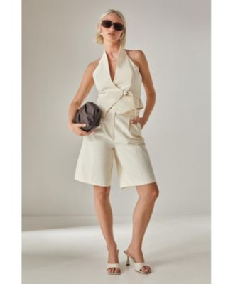 Women's Longline Cotton Twill Buckle Jort Shorts