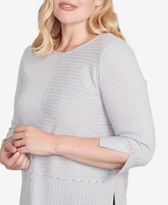 Women's Jet Setter Heat Set Embellished Solid Knit Top