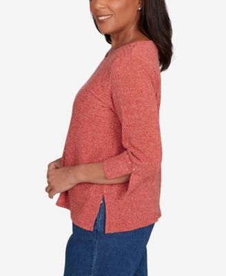 Women's Sunset Canyon Embellished Spliced Solid Top