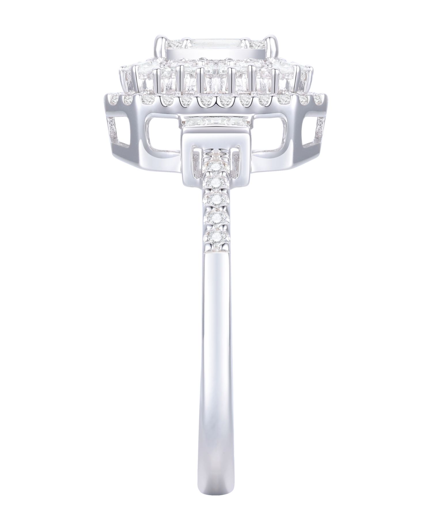 Diamond Baguette & Round Ring (1/2 ct. t.w.) in 14K White Gold (also in 14K Yellow Gold)