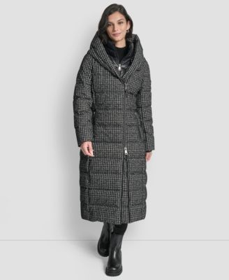 DKNY Women's Bibbed Shawl Collar Hooded Puffer Coat - Macy's