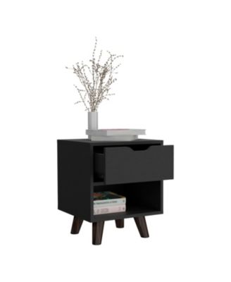 Storage Cabinet NightStand End Table with Wooden Legs