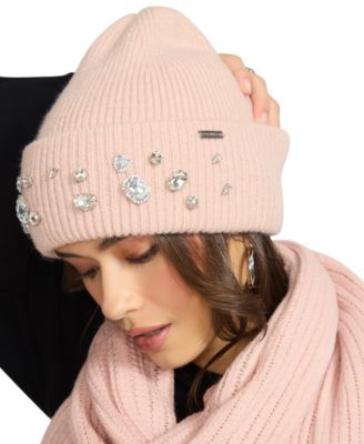 Women's Embellished Beanie and Knit Scarf Holiday Gift Set, 2-Piece