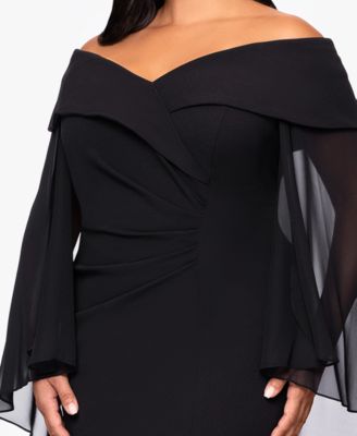 Plus-Size Long Caped Scuba Dress