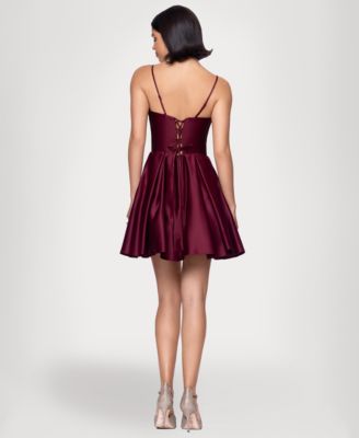 Juniors' Lamour Party A-Line Short Dress