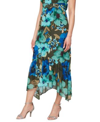 Women's Printed Sleeveless A-Line Midi Dress