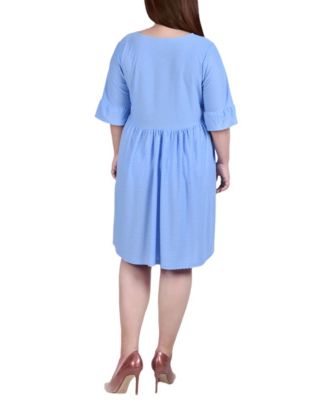 Plus Size Bell Sleeve Empire Dress