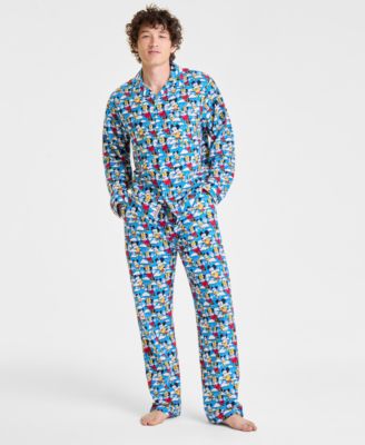 Disney | Macy's - Men's Mickey Mouse & Minnie Mouse Flannel Pajamas Set