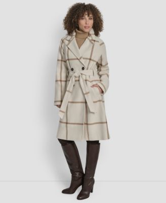 Petite Belted Notch Collar Coat