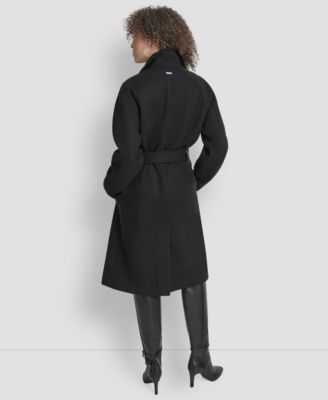 Petite Belted Notch Collar Coat